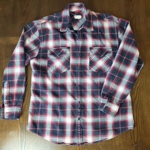 Levis Plaid Button-Up Long Sleeve Flannel Shirt Sz Med